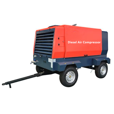 Дизельный винтовый воздушный компрессор с двигателем Cummins 400CFM 7Bar портативный прицеп с колесами пилота